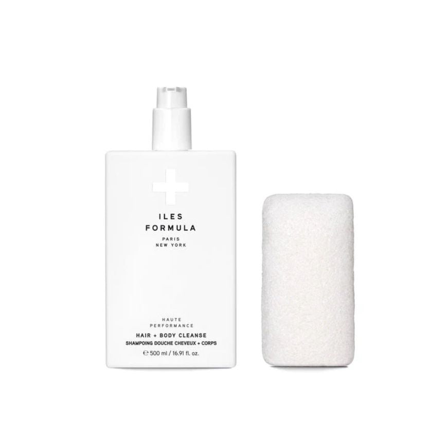 Iles Formula Hair + Body Cleanse With Body Sponge 500ml