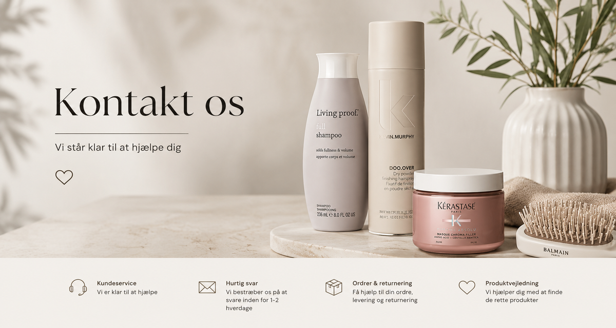 Kontakt Iloveshampoo: hjælp til ordrer, levering, returnering og valg af hårpleje. Vi bestræber os på at svare inden for 1–2 hverdage.