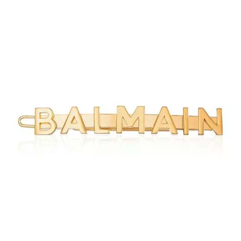 Balmain Gold Plated Hair Slide Logo