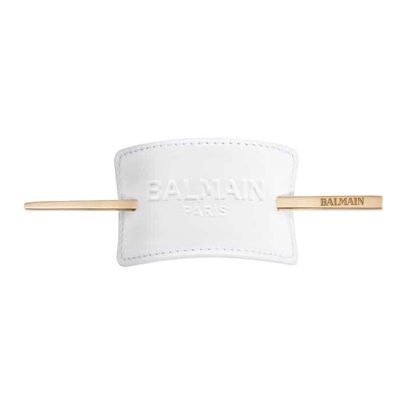 Balmain Hair Barrette Leather White