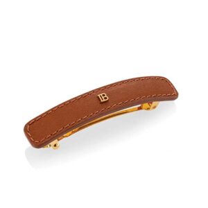 balmain riviera barrette pour cheveux cognac large