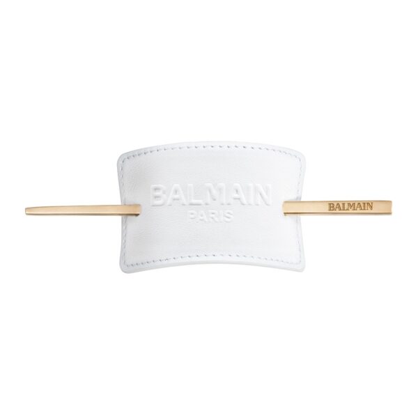 balmain barrette leather white