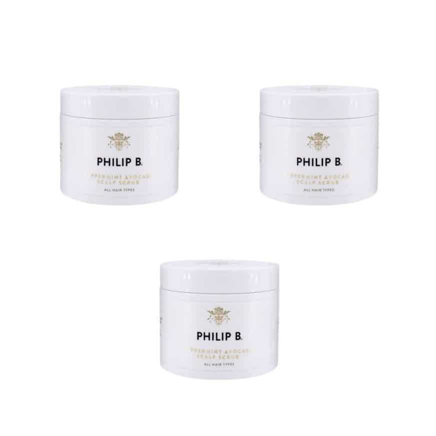 Philip B Peppermint Avocado Scalp Scrub 236ml x3