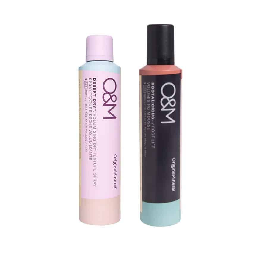 O&M Desert Dry Voluminizing Texture Spray 300ml + Rootalicous Voluminizing Mousse 300ml